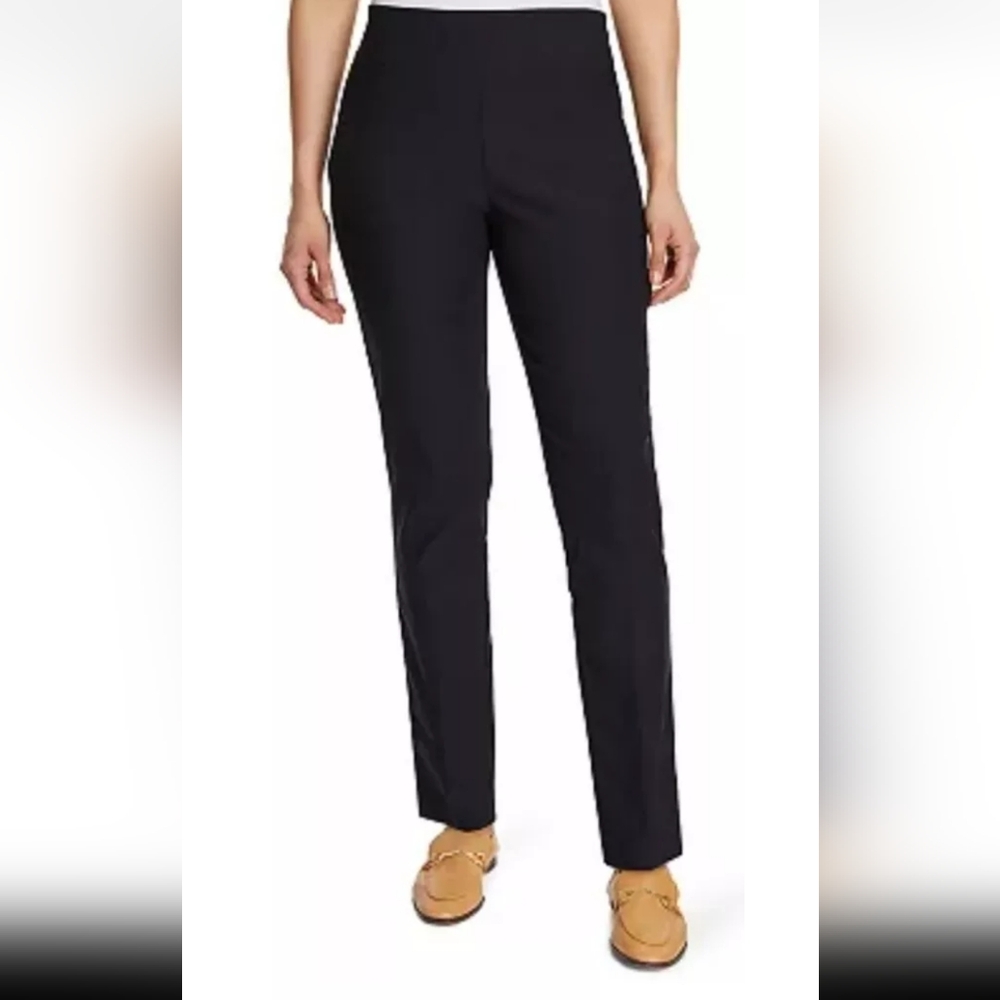 Women's Gloria Vanderbilt Pull-On Trousers Straight Legs Navy Blue 14 Petite New